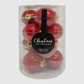 Red üveg karácsonyi gömb szett piros 12*6cm
