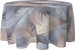 Abrosz Kerek Dekorációs Asztalra 120 CM Foltálló Kör Toll Minta 339