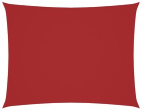 piros téglalap alakú oxford-szövet napvitorla 4 x 6 m