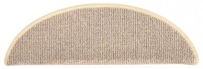 15 db fehér és barna félkör alakú lépcsőszőnyeg 56 x 17 x 3 cm