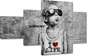 Festmények 130x80 I love life Banksy