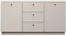 Lorini komód 150 cm - kasmír / fekete fogantyúk
