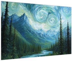 Kép - Táj Van Gogh érintésével (90x60 cm)
