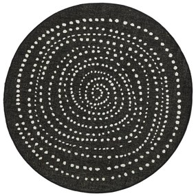 Bali fekete kültéri szőnyeg, ø 140 cm - NORTHRUGS