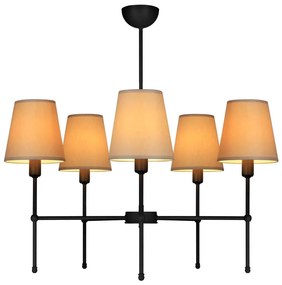 Rúdra szerelhető csillár MADELA 5xE14/40W/230V bézs/fekete