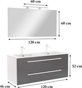 Vario Clam 120 Fürdőszoba komplett szekrény