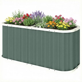 Outsunny horganyzott emelt ágyás, 136 × 53 × 61 cm — 61 cm mély ültetőláda, védőperemekkel, növénycímkékkel és kesztyűkkel | Aosom
