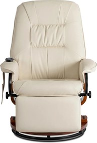 Forgó masszázsfotel fűtéssel bézs műbőr – WEST