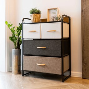 HAZEL TYP 2 szekrény szövet fiókokkal, barna, M