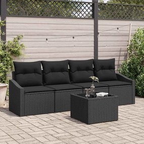 Kerti Kanapé Szett párnával 5 pcs Fekete 55 x 55 x 37 cm