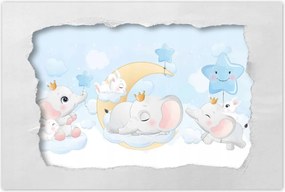 Poszterek 90x60 Elefánt- és nyúlcsalád