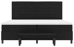 vidaXL Boxspring ágy matraccal &amp; paddal Fekete 200x200 cm Szövet