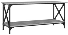 Szürke sonoma szerelt fa és vas dohányzóasztal 100 x 45 x 45 cm