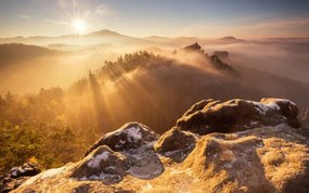 Művészeti fotózás Misty morning,Scenic view of mountains against, Karel Stepan / 500px, (40 x 24.6 cm)