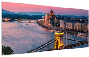 Kép - panoráma a városra, Budapest, Magyarország (120x50 cm)