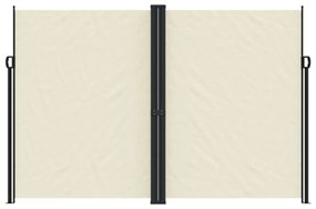 krémszínű behúzható oldalsó napellenző 220 x 600 cm