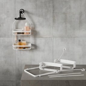Fehér függő műanyag fürdőszobai polc Flex – Umbra