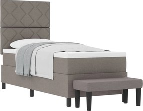 vidaXL Boxrugós ágy matracmal fejtámlával Tópszínű 80 x 200 cm szövet
