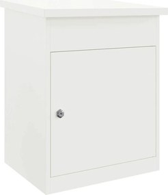 vidaXL Csomagzáró doboz tárolóval ajtóval Fehér 47.5 x 38 x 59 cm Acél