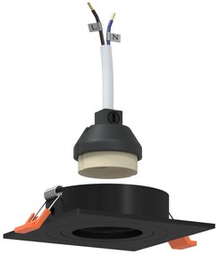 Beépített Spotlámpák 24 db Négyzet GU10 Fekete 91x91 mm