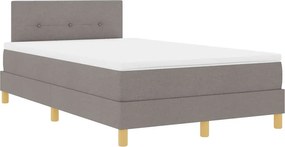 vidaXL LED Box Spring Ágy matracmal Tópszínű 120 x 190 cm szövet