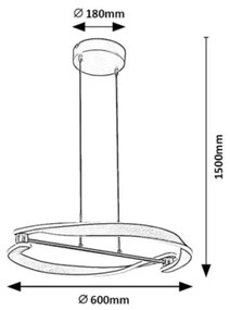 Rabalux 72149 - ADALIND LED függőlámpa kábellel LED/40W/230V 3000K