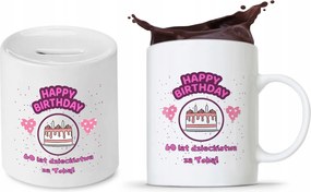 Születésnapra 60 60-es 60-as Persely Szett fényképes nyomott mintás bögre