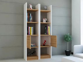 Esbi könyvespolc, fehér-teak, 66,2 cm