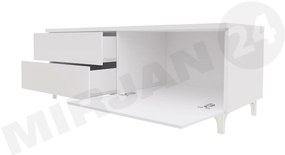 TV asztal szett (2 db.) Clea XI W Double (fehér + fényes fehér) (kék LED világítással). 1106201