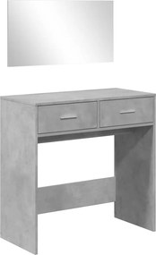 vidaXL betonszürke fésülködőasztal tükörrel 80x39x80 cm