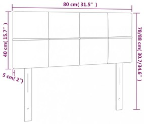 fekete szövet LED-es fejtámla 80 x 5 x 78/88 cm