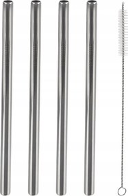 4x Acél Ital szívószálak Csövek Egyszerű Többször használható Tisztító kefe
