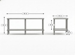 TV asztal SOLE 90 cm, fehér
