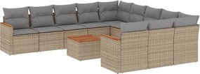 vidaXL 12 részes bézs polyrattan kerti ülőgarnitúra párnákkal