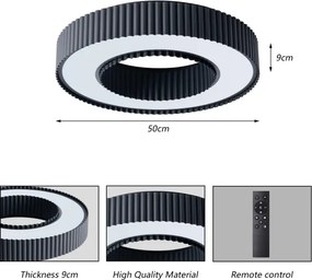 Brilagi - LED dimmelhető mennyezeti lámpa LUMIX LED/48W/230V 3000-6000K fekete, átmérő 50 cm + távirányító