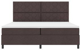 Box Spring Ágy Mattal Sötétbarna 200x200 cm Szövet