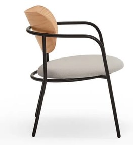 Szürke fotel tölgyfa dekorral Eclipse - Teulat