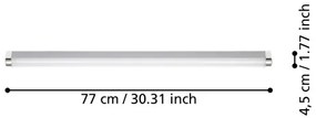 Eglo 99778- TRAGACETE LED fürdőszobai tükörvilágítás 18,5W IP44 77 cm