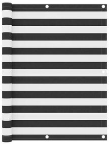 antracitszürke-fehér oxford-szövet erkélyparaván 120 x 500 cm