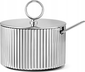 Georg Jensen Bernadotte Acél Cukortartó kanállal Ezüst fényes