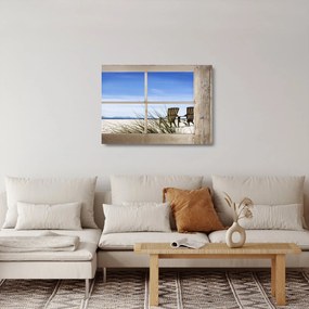 Üveg kép - A strandra néző ablak (70x50 cm)