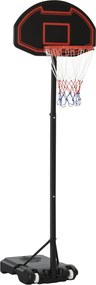 HOMCOM Kerekes Kosárlabda Gyűrű 73x49cm Táblával, Mobil Kosárlabda Gyűrű Állvánnyal, Állítható Magasság 155-210 cm | Aosom