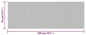 négyszögletű szürke bambusz szőnyeg 70 x 200 cm