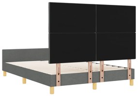 Sötétszürke Ágykeret 160x200 cm Szövet