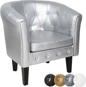 MIADOMODO Fotel Chesterfield Silver 58 x 71 x 70 cm ezüst