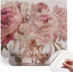 Öntapadós tapéta Divatos 3D fali ragasztóval Bazsarózsa fekete 250x250 cm