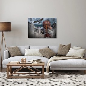 Kép - szürreális táj (üvegen) (70x50 cm)