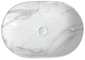 Sapho - DALMA 59x42 cm ráépíthető mosdó, kerámia/Carrara