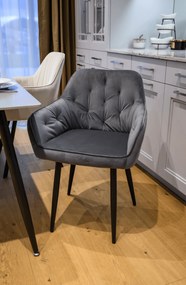 Design fotel, szürke Velvet szövet, VERIO