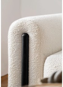 Elefántcsont színű buklé kinyitható-tárolóhelyes kanapé 244 cm Arcadova – ELTAP